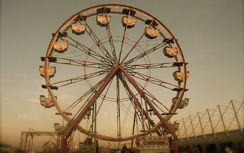 Cities, Sky, City, Ferris Wheel, Attraction HD wallpaper