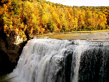 Nature, Autumn, Waterfall, Forest HD wallpaper