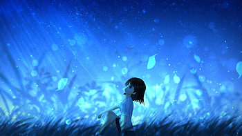 Anime, Leaves, Girl, Wind HD wallpaper