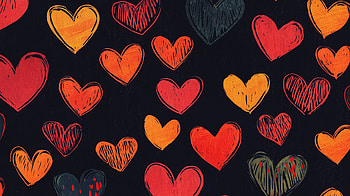 Colorful Heart Pattern, heart pattern, heart, love, pattern, illustration HD wallpaper