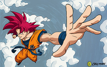Anime, Goku, Super Saiyan God, Dragon Ball HD wallpaper