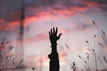 Sunset, Dark, Silhouette, Hand HD wallpaper