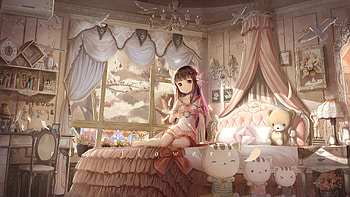 Anime Girl Flowers, anime, anime-girl HD wallpaper
