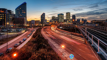 Cities, Sky, Night, City, Movement, Traffic HD wallpaper