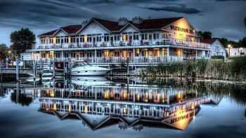 Weathervane Inn FC, boat, architecture, waterscape, graphy, speed boat, USA, beautiful, White Lake, Weathervane Inn, scenery, wide screen, Michigan HD wallpaper