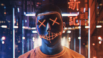 Orange Mask Boy, mask, graphy HD wallpaper