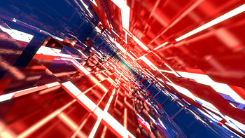Red and Blue Glass Tunnels, red, blue, glass, bright, light, Abstract, 3D, abstract blue, Abstract glass HD wallpaper