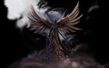 Dark Grim Reaper Horror Skeletons Skull Creepy Wings Angel At Dark HD wallpaper
