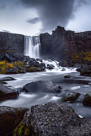 Thingvellir National Park, Xarrfoss waterfall, Alman Thingvellir National Park, Waterfall HD phone wallpaper