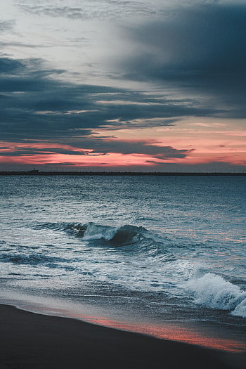 Calm and relaxed, seashore, sea, sunset HD phone wallpaper
