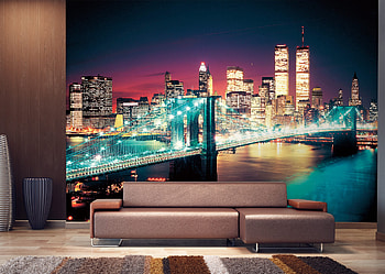 Skyline Mural, New York bridge, Wall mural, The Mural Store HD wallpaper