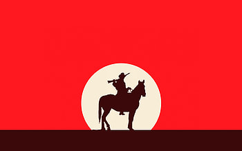 Red Dead Redemption 2 Minimalistic, red-dead-redemption-2, games, artwork, minimalism, minimalist HD wallpaper