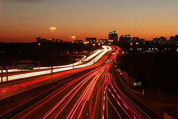 Night, Dark, Road, Long Exposure, Neon, Stripes, Streaks HD wallpaper