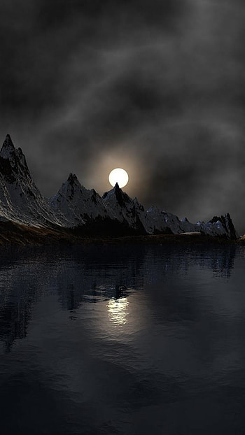 4 k, Night, Moon HD phone wallpaper