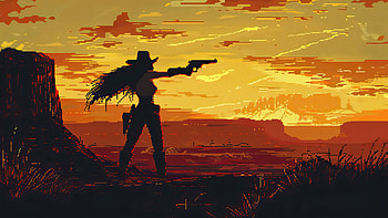 Wild West Cowgirl , cowgirl, artist, artwork, digital-art HD wallpaper