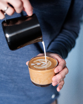 Food, Coffee, Glass, Hands, Drink, Beverage, Milk, Barista HD phone wallpaper