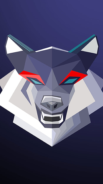 Multicolored wolf art, Abstract digital design, Vibrant animal , Unique animal representation HD phone wallpaper