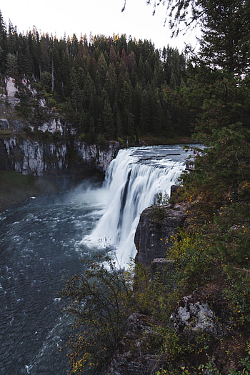 Landscape, Nature, Rivers, Trees, Waterfall, Break, Precipice HD phone wallpaper