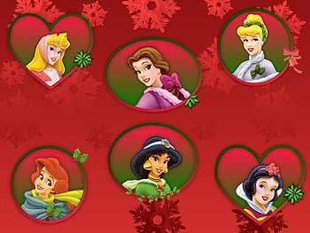 ღ.Xmas Disney Cartoons.ღ, celebrations, holidays, colorful, winter holidays, cute, colors, charm, snowflakes, shining, happy, christmas tree, sweet, attractions in dreams, greetings, creative pre-made, love four seasons, Christmas, pretty, red, xmas and new year, princess, lovely HD wallpaper