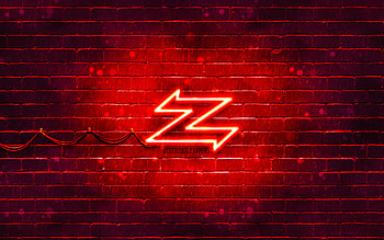 Zagato red logo, , red brickwall, Zagato logo, cars brands, Zagato neon logo, Zagato HD wallpaper