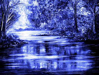 bicolour painting, blue, bicolour, black, painting HD wallpaper