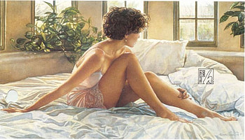 in bed, sexy, bed, at home, woman HD wallpaper
