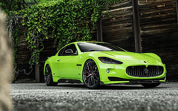Maserati Quattroporte, front view, exterior, green Quattroporte, Quattroporte tuning, Italian sports cars, Maserati HD wallpaper
