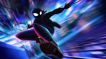Spiderman Miles Morales Jump , spiderman-into-the-spider-verse, spiderman, superheroes, artwork, artist, digital-art HD wallpaper