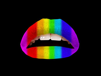 Rainbow Lips, cool, lips, rainbow HD wallpaper