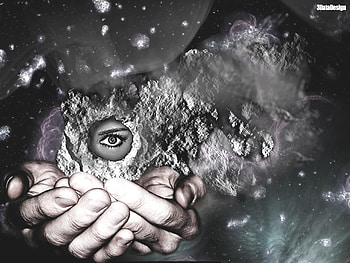 The eye, planets, abstract, fantasy, eyes, space, eye HD wallpaper