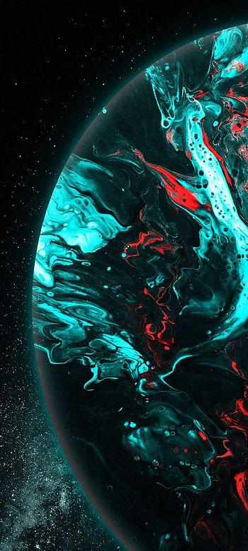 Fluid abstract space., aqua, art, planet, , , space HD phone wallpaper