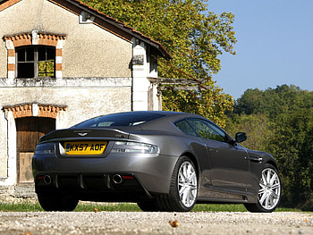 House, Auto, Trees, Aston Martin, Cars, Grey, Back View, Rear View, Dbs, 2008 HD wallpaper