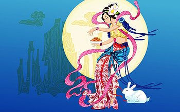 Harvest Moon Goddess, harvest, goddess, moon, rabbit HD wallpaper