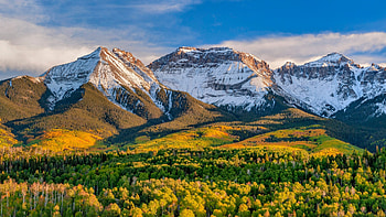 Autumn at San Juan Mountains, Colorado, forest, usa, clouds, landscape, trees, sky HD wallpaper