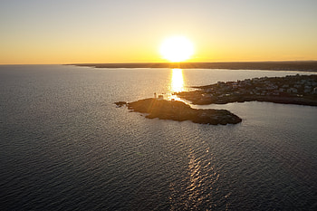 Nature, Sunset, Sea, Sun, View From Above, Island HD wallpaper