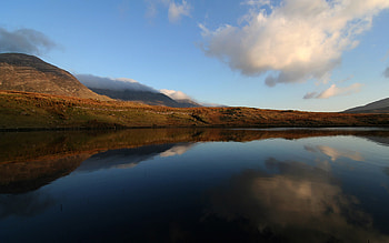 mirror, clouds, sky, water HD wallpaper