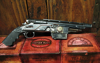 steampunk pistol, steampunk, pistol, art, weapon HD wallpaper