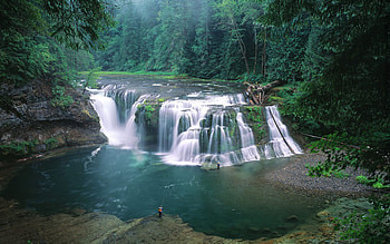 Lewis River Tributary in Washington, river, lewis, graphy, washington, , waterfall, nature, water, aerial HD wallpaper