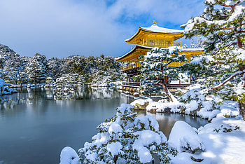 Snow, Japan, Religious, Pagoda, Lake, Winter HD wallpaper