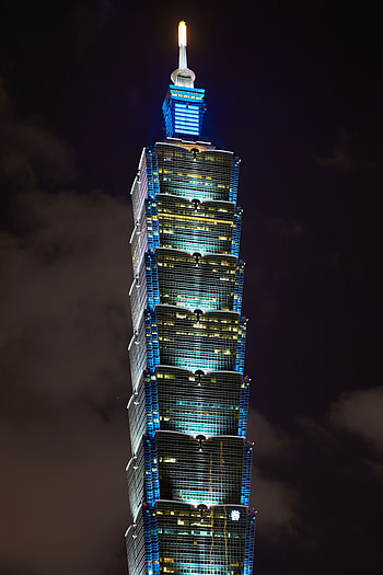 Cities, Architecture, Skyscraper, Night City, City Lights, Tower, China, Taipei HD phone wallpaper