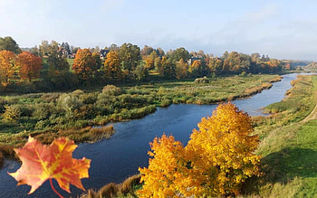 River in Latvia, autumn, Latvia, river, nature HD wallpaper