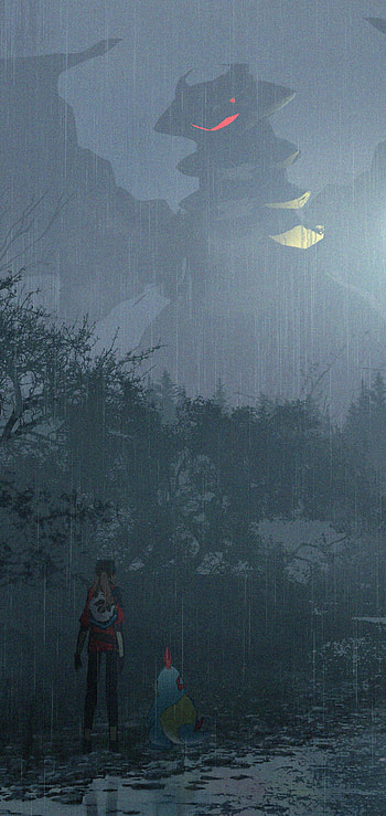 Epic Rainy Duel: Croconaw & Giratina Pokémon, Anime, Pokemon HD phone wallpaper