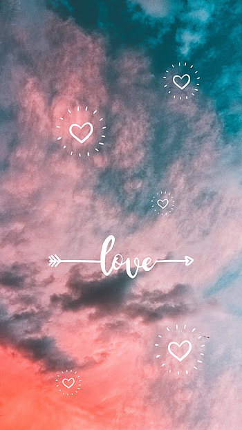 Love, atmosphere, bts, sky, pink, Christmas, logybird, kalp, Aşk, heart, apple, heart logo, loved HD phone wallpaper