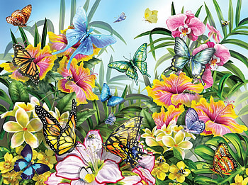 Butterflies and flowers, summer, butterfly, art, flower, garden, insect, vara HD wallpaper