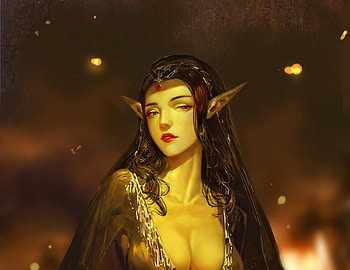 Elf girl, fantasy, oldzhang, face, girl, elf, old zhang HD wallpaper