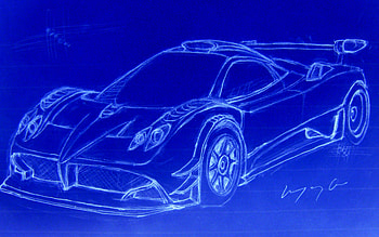 Pagani Zonda R Sketch, sketch, zonda r, pagani, car HD wallpaper