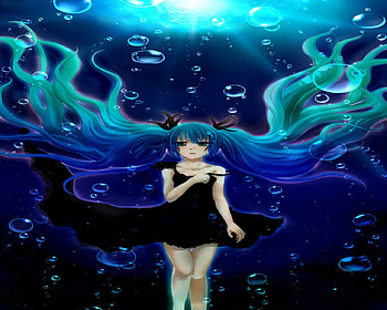 Miku & Sea, miku, classic, anime, wall, new, beauty, volcaloid HD wallpaper