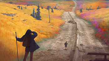 Road Apocalyptic , road, artist, artwork, digital-art HD wallpaper