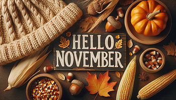 Hello November, november, Autumn, fall decor, pumpkin HD wallpaper