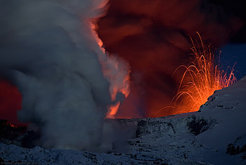 Intoxication of the senses, smoke, volcano, fog, fire HD wallpaper